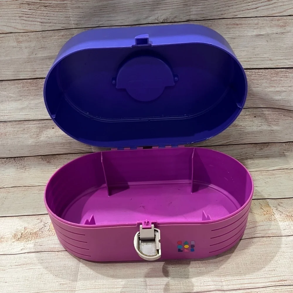 Caboodles Cosmetic Makeup Case 2642 Purple 80s Vintage w/ Mirror